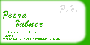 petra hubner business card